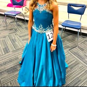 Girls Pageant Dress Turquoise/Teal
